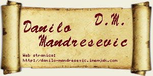Danilo Mandrešević vizit kartica